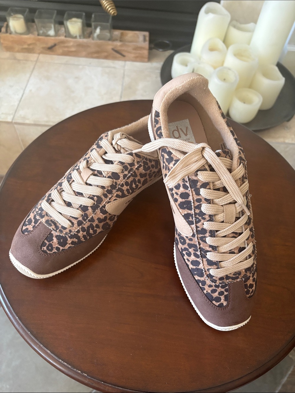 Dolce Vita Leopard Print Sneakers in Brown & Tan